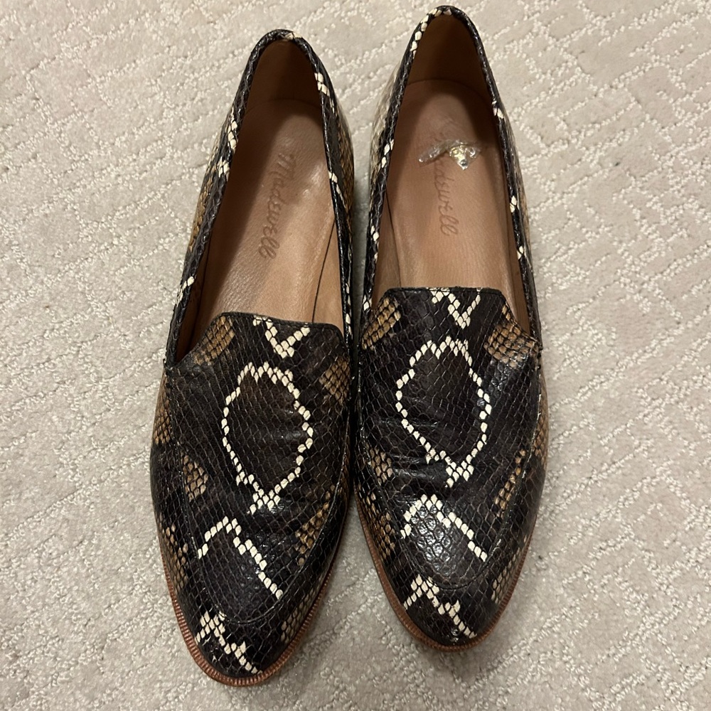 Madewell snake print loafers